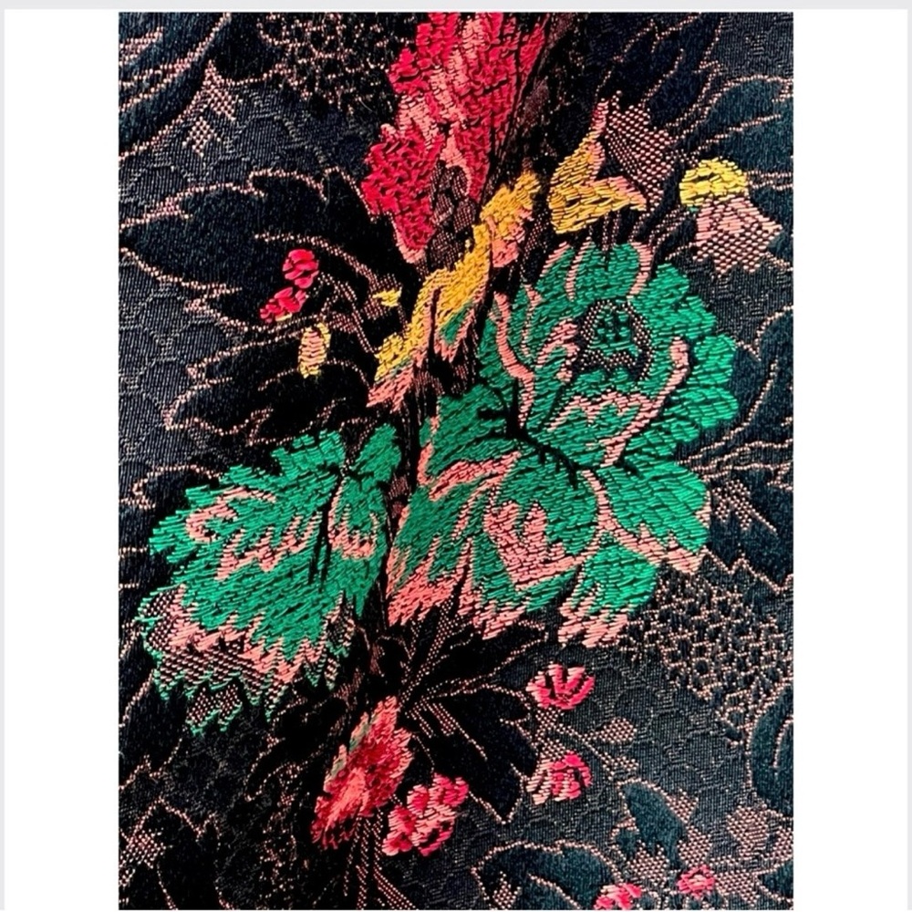 Vintage  Floral Brocade Tapestry Pencil Maxi Skirt – Red, Gold by April Cornell - Picture 2 of 16